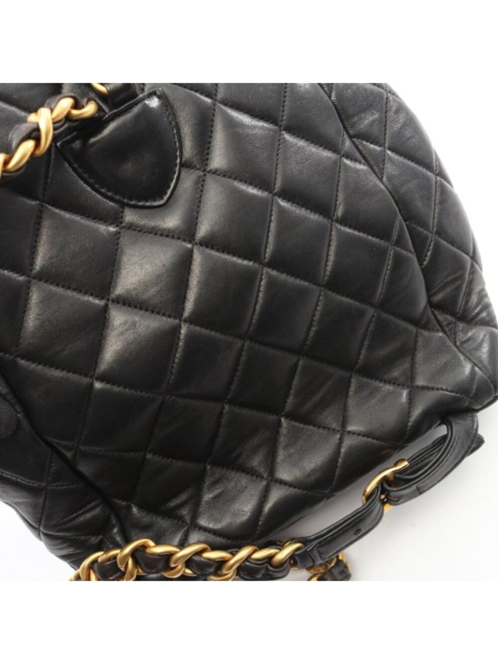 Chanel Backpack Quilted Black Lambskin Double Turnlock Chain - Picture 8 of 13